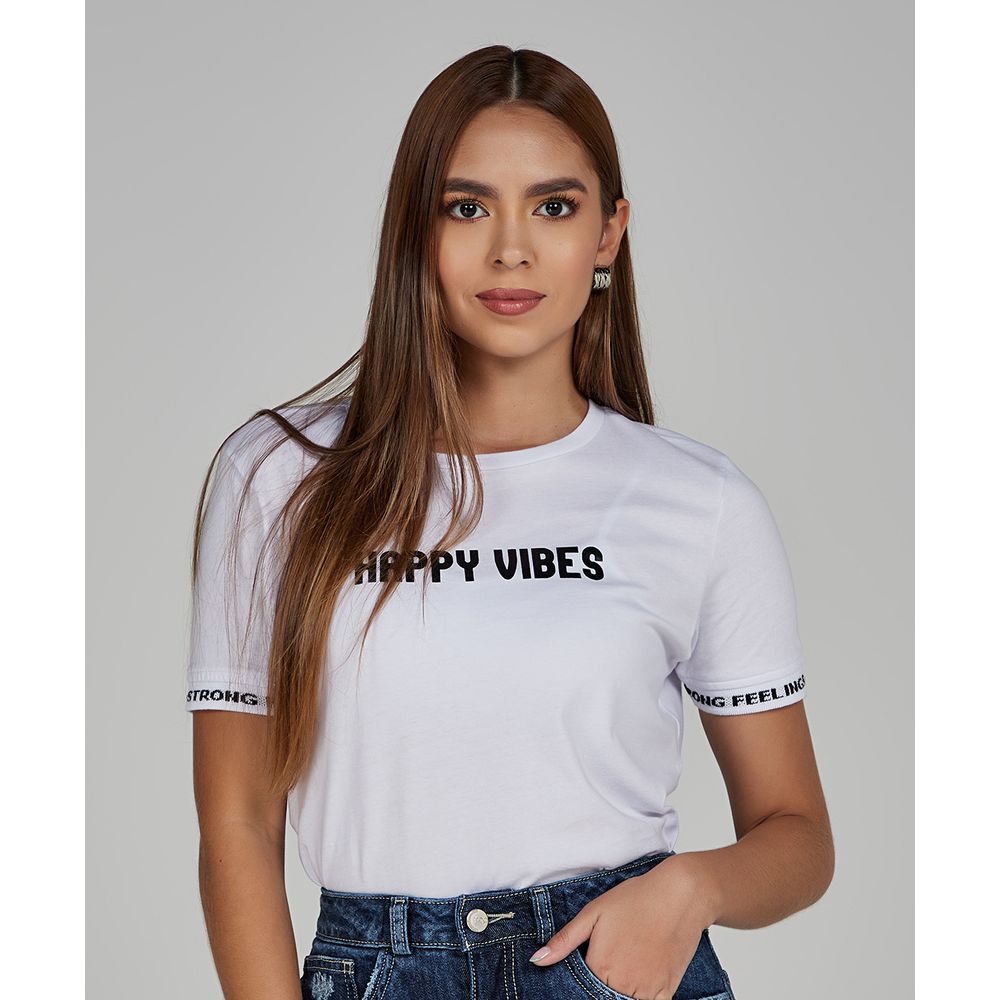Camiseta estampada con rectilineo en puños - stopjeans