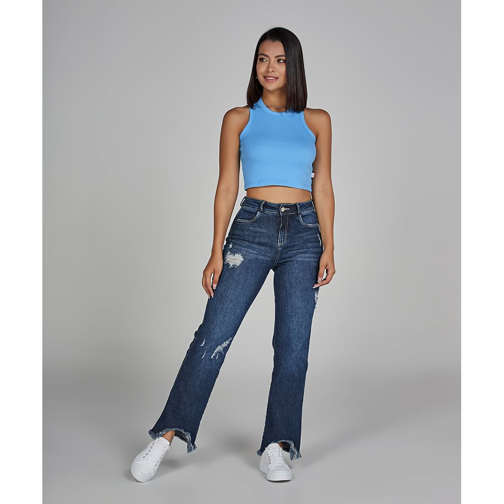 Camiseta manga sisa largo crop - stopjeans