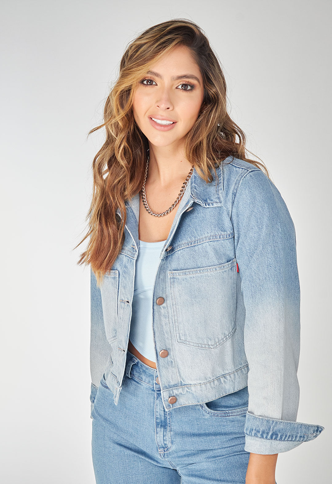 Chaqueta manga larga en denim