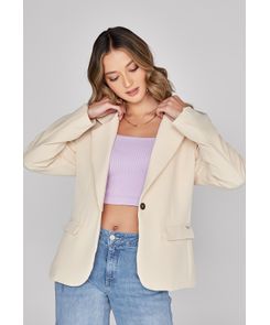 Blazer oversize con bolsillo ribete