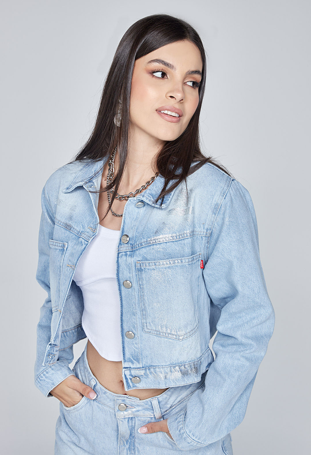 chaqueta ml con detalle en foil