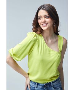 Blusa manga corta de un solo hombro