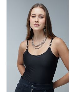Body tiras con argollas brillantes