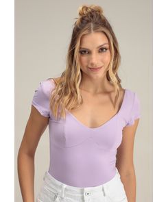 Camiseta maga corta escote en v