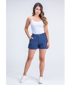 Short tiro alto con tapas en costado