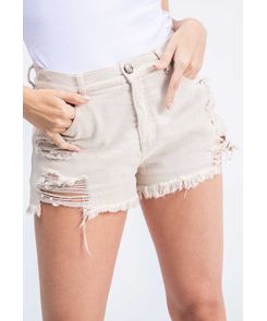 Short tiro alto con rotos para mujer