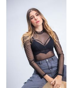 Camiseta manga larga cuello alto