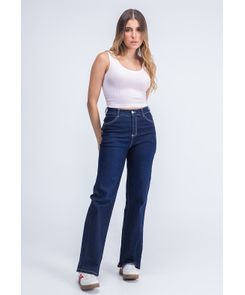 Jean reductor tiro alto bota recta para mujer