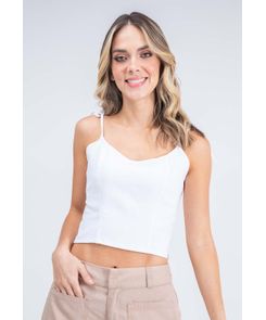 Blusa de tiras con nido de abeja para mujer