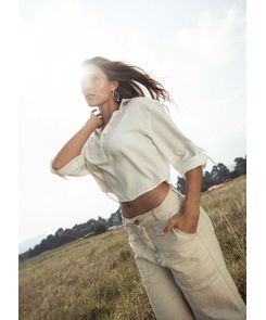 Pantalón cargo tiro alto para mujer