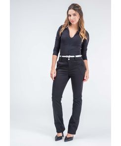Pantalon Ejecutivo Tiro Alto Bota Recta Negro
