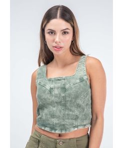 Bustier manga sisa crop para mujer