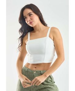 Blusa tiras fondo entero con nido de abeja