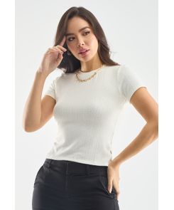 Camiseta manga corta tejida