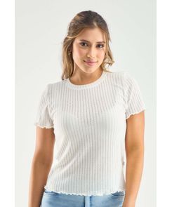 Camiseta manga corta en tela tejida