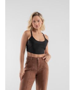 Blusa tiras en lino tipo crop