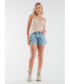 Short tiro alto con guardapolvo