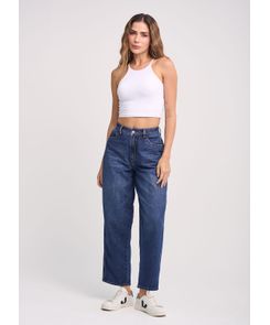 Mom jean tiro alto para mujeres