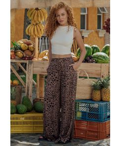 Pantalón tiro alto full print