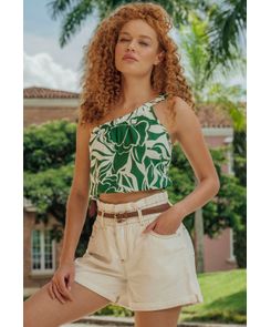 Short tiro alto tipo paperbag