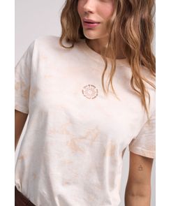 Camiseta oversize arena con efecto lavado para mujeres