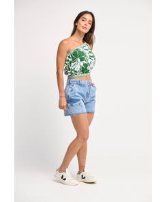 Short tiro alto bolsillo en costado