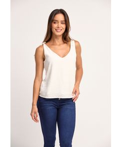Blusa manga sisa con amarres en hombros