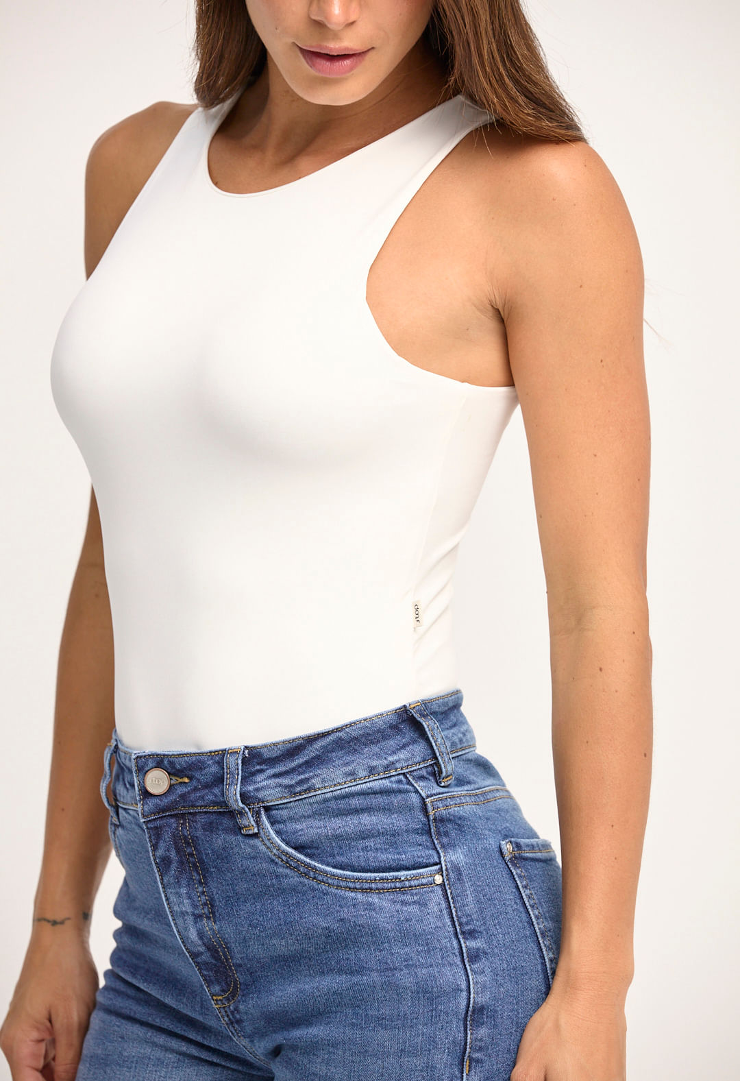 Body manga sisa marfil para mujer