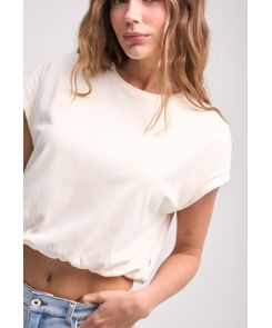 Camiseta manga corta ruedo efecto globo