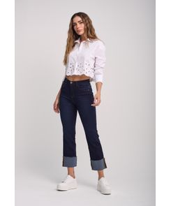Jean levantacola con bota doblada para mujeres