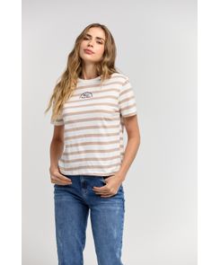 Camiseta arena a rayas para mujeres