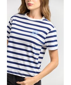 Camiseta azul a rayas para mujeres Color azul