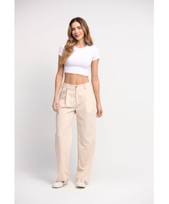 Pantalón tiro alto bota recta para mujeres