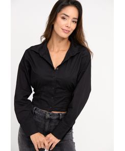 Blusa manga larga con perilla funcional