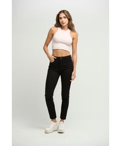 Jean vaquero negro con bolsillos para mujeres