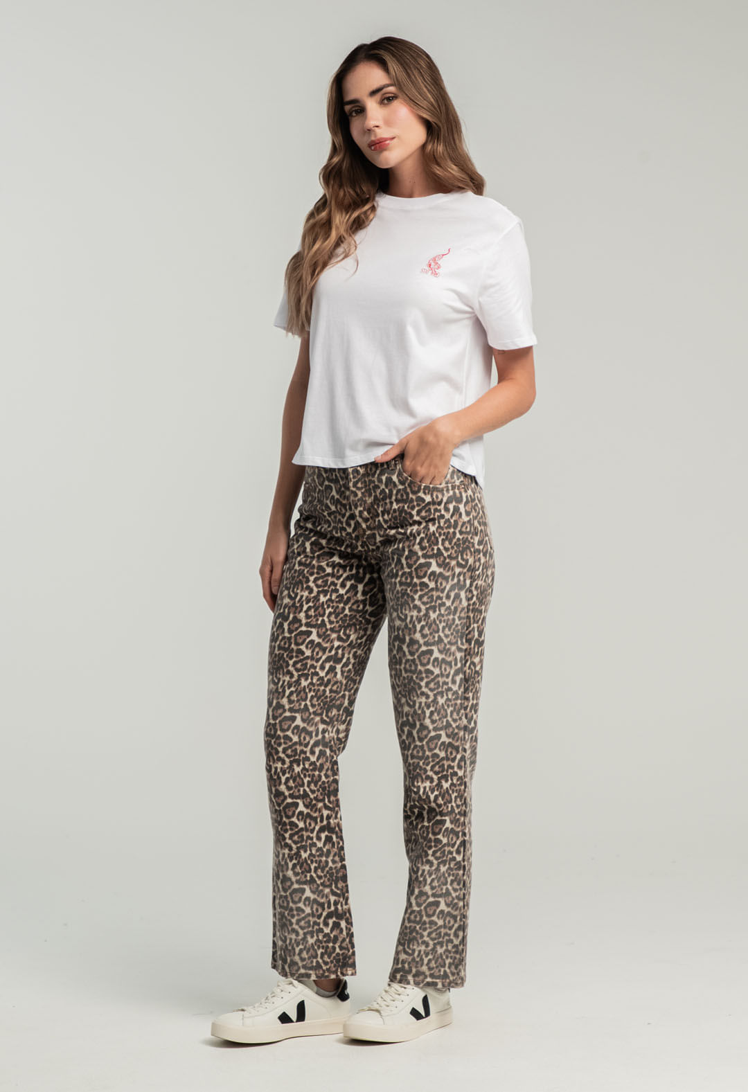 Jean vaquero arena full print para mujeres