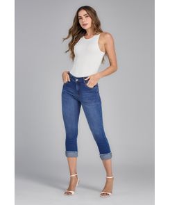 Jean capri medio bota tubo para mujeres