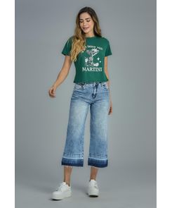 Jean culotte medio fondo entero para mujeres