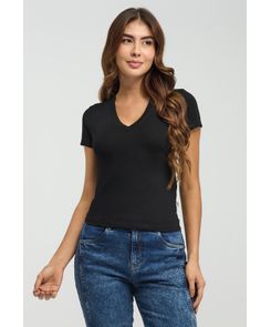 Camiseta negra básica para mujeres