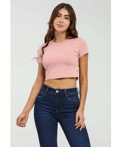 Camiseta rosa viejo básica para mujeres