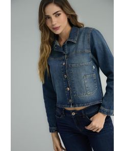 Chaqueta medio con broches para mujeres