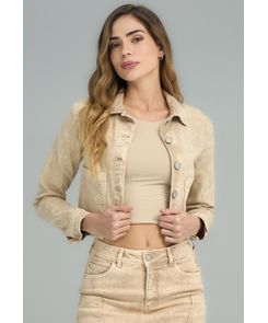 Chaqueta taupe teñida para mujeres